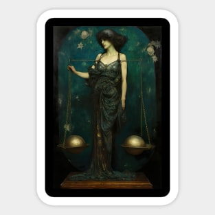 Libra the Scales Zodiac Illustration Sticker